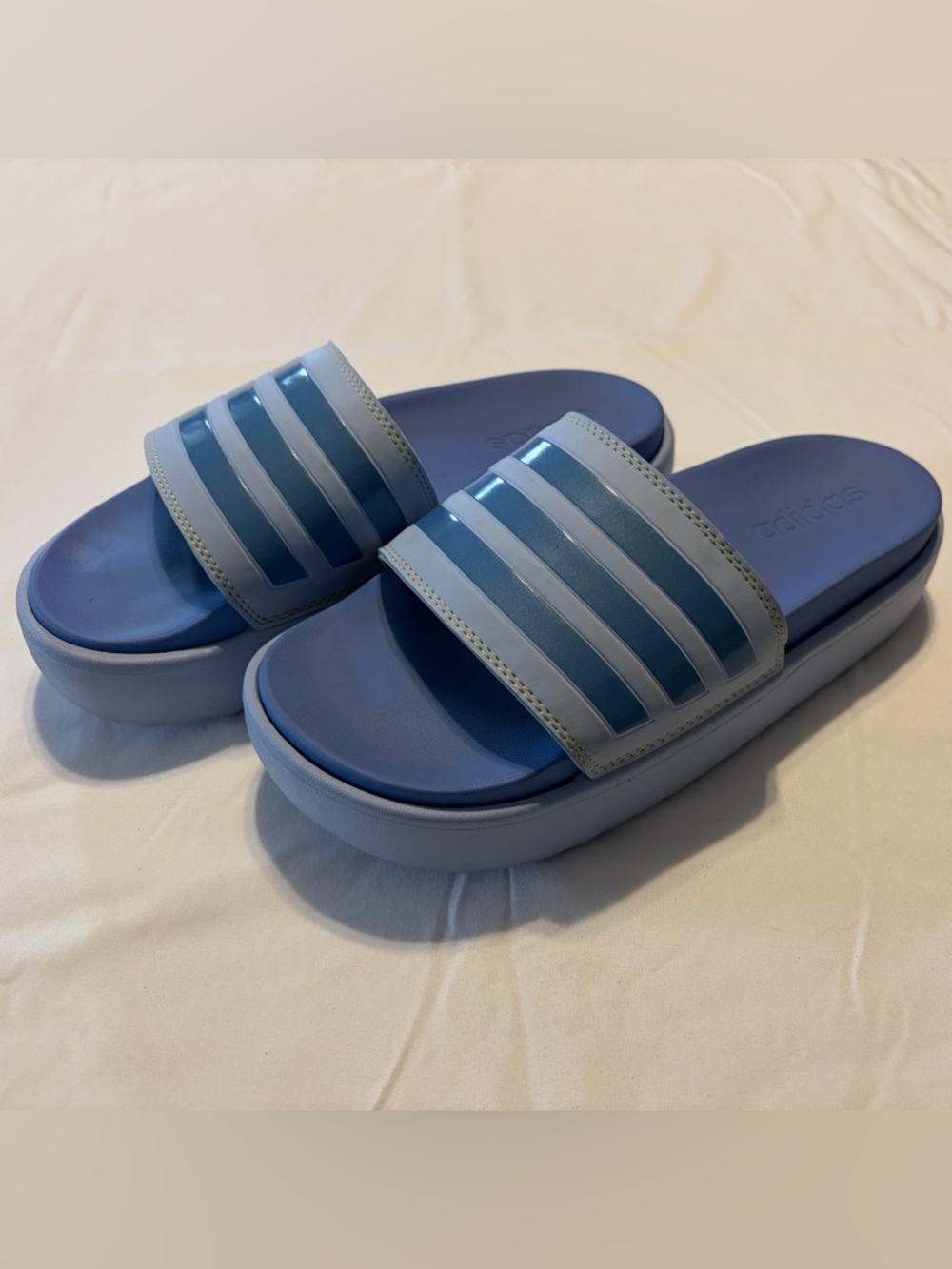 adidas Blue Light Blue Slide Sandals - Picture 2 of 6